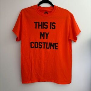 This Is My Costume‎ Halloween T-Shirt Orange Novelty Graphic Tee Medium